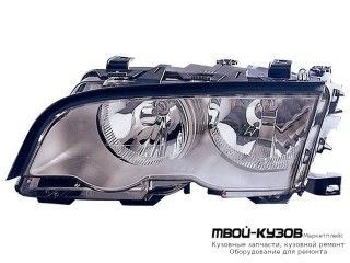 ФАРА ЛЕВАЯ СТОРОНА С КОРРЕКТОР ВНУТРИ (DEPO) ХРОМ для BMW E46 СЕДАН / УНИВЕРСАЛ (05.1998 - 08.2001) (09.2001 - 2003)