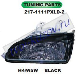 civic фары левая+правая (комплект) тюнинг прозрач черн 217-1111PXLD-2