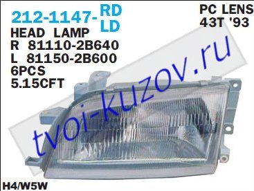 corona фара правая пластик 212-1147R-LD