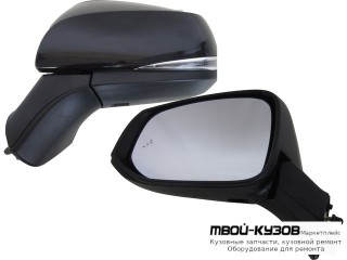 ЗЕРКАЛО ЛЕВАЯ СТОРОНА ЭЛЕКТР С ПОДОГРЕВОМ , УКАЗАТЕЛЬ ПОВОРОТА , ПОДСВЕТ , СИГНАЛ СЛЕПЫХ ЗОН , АВТОСКЛАДЫВ (CONVEX) (ТАЙВАНЬ) для Toyota RAV4 (2019-)