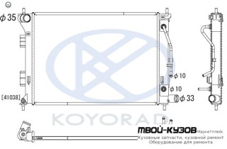 РАДИАТОР ОХЛАЖДЕНИЯ AT (KOYO) для Hyundai ELANTRA / AVANTE (2010-), Hyundai I30 (2012-), KIA CERATO (2013-2018), KIA SOUL (2010-)