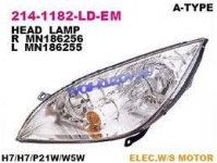 COLT 04- ФАРА ПЕРЕДНЯЯ ЛЕВ. H7+H7 С МОТОРОМ ХРОМ РАМКА 214-1182L-LD-EM