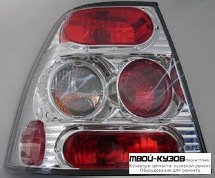 ФОНАРЬ ЗАДНИЙ ВНЕШНИЙ ЛЕВАЯ + ПРАВАЯ (КОМПЛЕКТ) ТЮНИНГ (LEXUS ТИП) ПРОЗРАЧНЫЙ ВНУТРИ ХРОМ для Volkswagen BORA (09.1998-)