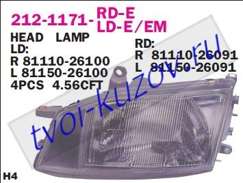 hiace {granvia} фара правая 212-1171R-LD-E