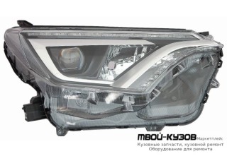ФАРА ПРАВАЯ СТОРОНА ЛИНЗОВАННАЯ С КОРРЕКТОР ПОЛНОСТЬЮ ДИОД (DEPO) для Toyota RAV4 (2013-)