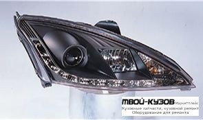 ФАРА ЛЕВАЯ + ПРАВАЯ (КОМПЛЕКТ) ТЮНИНГ ЛИНЗОВАННАЯ (DEVIL EYES) (SONAR) ВНУТРИ ЧЁРНЫЙ для Ford FOCUS (11.1998 - 10.2001) (11.2001-)