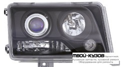 ФАРА ЛЕВАЯ + ПРАВАЯ (КОМПЛЕКТ) ТЮНИНГ ПРОЗРАЧНЫЙ ЛИНЗОВАННАЯ БЕЗ КОРРЕКТОР (EAGLE EYES) ВНУТРИ ЧЁРНЫЙ для Mercedes W124 (01.1985 - 08.1989) (09.1989 - 06.1993) E124 (07.1993 - 06.1995)