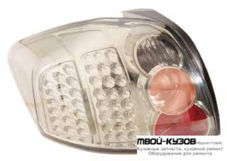 ФОНАРЬ ЗАДНИЙ ВНЕШНИЙ ЛЕВАЯ + ПРАВАЯ (КОМПЛЕКТ) ТЮНИНГ С ДИОД ПРОЗРАЧНЫЙ ВНУТРИ (DEPO) ХРОМ для Toyota AURIS (2007-)