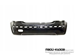 БАМПЕР ЗАДНИЙ С ОТВ П/ФОНАРИ СЛЕВАЯ СТОРОНАА ЧЁРНЫЙ (ТАЙВАНЬ) для Hyundai GETZ (2003-2005)