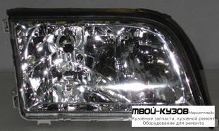 ФАРА ПРАВАЯ СТОРОНА ТЮНИНГ ПРОЗРАЧНЫЙ ХРУСТАЛ ВНУТРИ ХРОМ для Mercedes W140 SEDAN (05.1993 - 10.1998)