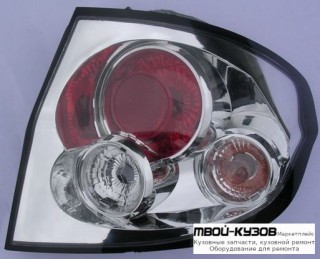 ФОНАРЬ ЗАДНИЙ ВНЕШНИЙ ЛЕВАЯ + ПРАВАЯ (КОМПЛЕКТ) ТЮНИНГ ПРОЗРАЧНЫЙ (LEXUS ТИП) ВНУТРИ ХРОМ для Hyundai GETZ (2003-2005)