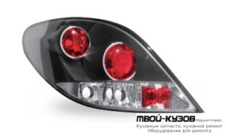 ФОНАРЬ ЗАДНИЙ ВНЕШНИЙ ЛЕВАЯ + ПРАВАЯ (КОМПЛЕКТ) ТЮНИНГ ПРОЗРАЧНЫЙ (JUNYAN) ВНУТРИ ЧЁРНЫЙ для Peugeot 207 (2005-)