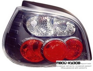 ФОНАРЬ ЗАДНИЙ ВНЕШНИЙ ЛЕВАЯ + ПРАВАЯ (КОМПЛЕКТ) (5 дв) ТЮНИНГ (LEXUS ТИП) ПРОЗРАЧНЫЙ ВНУТРИ (DEPO) ЧЁРНЫЙ для Renault MEGANE (07.1999 - 02.2003)