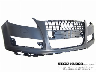 БАМПЕР ПЕРЕДНИЙ С ОТВ П/ОМЫВАТЕЛЬ , ПОД ДАТЧИКИ , ГРУНТ (ТАЙВАНЬ) для Audi Q7 (2006-)