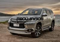 R.4012.001 - ЗАЩИТА ПЕРЕДНЕГО БАМПЕРА d76+d57 (RIVAL) Mitsubishi Pajero Sport (2016-)