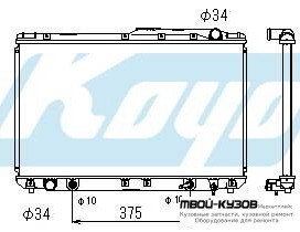 РАДИАТОР ОХЛАЖДЕНИЯ ЛЕВАЯ СТОРОНА НИЖН ВЫХОД БЕЗ ГОРЛОВИН AT 3 (KOYO) для Lexus ES300 (1997-1999)