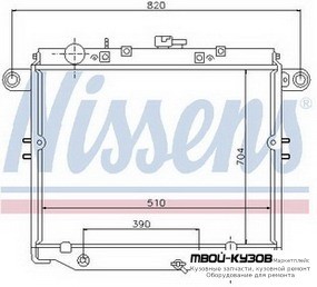 РАДИАТОР ОХЛАЖДЕНИЯ AT 4.7 для Toyota LANDCRUISER 100 (1998-), Lexus LX470 (01.1998 - 08.2002) (08.2002-)