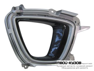 РЕШЕТКА БАМПЕРА ПЕРЕДНИЙ ПРАВАЯ СТОРОНА С ОТВЕРСТИЯМИ ПОД ПРОТИВОТУМАННЫЕ ФАРЫ (КИТАЙ) для KIA SORENTO (2013-)