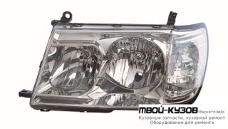 ФАРА ЛЕВАЯ + ПРАВАЯ (КОМПЛЕКТ) ТЮНИНГ ПРОЗРАЧНЫЙ С ЛИТОЙ УКАЗАТЕЛЬ ПОВОРОТА (DEPO) для Toyota LANDCRUISER 100 (1998-)