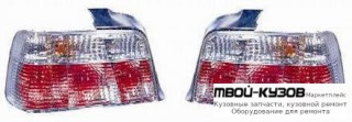 ФОНАРЬ ЗАДНИЙ ВНЕШНИЙ ЛЕВАЯ + ПРАВАЯ (КОМПЛЕКТ) (СЕДАН) ТЮНИНГ ПРОЗРАЧНЫЙ ХРУСТАЛ (DEPO) БЕЛЫЙ для BMW E36 (12.1990 - 01.2000)