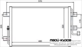 ALBEA {PALIO 98-} КОНДЕНСАТОР КОНДИЦИОНЕРА для Fiat ALBEA / PALIO (2005-), Fiat PALIO (04.1997-)