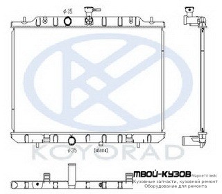 РАДИАТОР ОХЛАЖДЕНИЯ 2.5 вариатор (CVT) , MT (KOYO) для Nissan X-TRAIL (03.2007-)