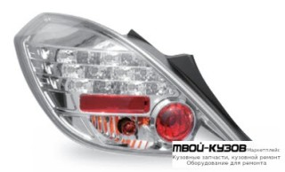 ФОНАРЬ ЗАДНИЙ ВНЕШНИЙ ЛЕВАЯ + ПРАВАЯ (КОМПЛЕКТ) (3 дв) ТЮНИНГ ПРОЗРАЧНЫЙ ДИОД (JUNYAN) ВНУТРИ ХРОМ для Opel CORSA (2006-)