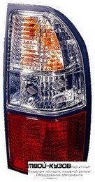 ФОНАРЬ ЗАДНИЙ ВНЕШНИЙ ЛЕВАЯ + ПРАВАЯ (КОМПЛЕКТ) ТЮНИНГ ПРОЗРАЧНЫЙ ХРУСТАЛ (DEPO) КРАСНЫЙ-БЕЛ для Toyota LANDCRUISER PRADO 90 (04.1996 - 09.2002)