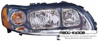 ФАРА ПРАВАЯ СТОРОНА +/- КОРРЕКТОР ВНУТРИ (DEPO) СЕРЫЙ для Volvo S70 / V70 / C70 / XC70 (1997-)