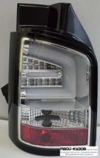 ФОНАРЬ ЗАДНИЙ ВНЕШНИЙ ЛЕВАЯ + ПРАВАЯ (КОМПЛЕКТ) ТЮНИНГ С ДИОД УКАЗАТЕЛЬ ПОВОРОТА СВЕТЯЩ.СЕКЦИЯМИ (SONAR) ВНУТРИ ХРОМ для Volkswagen TRANSPORTER T5 (2003-2009)