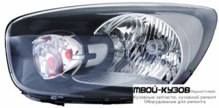 ФАРА ЛЕВАЯ СТОРОНА ПОД КОРРЕКТОР ВНУТРИ ЧЁРНЫЙ (DEPO) для KIA PICANTO (2012-)