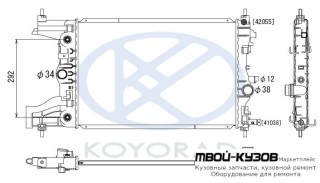РАДИАТОР ОХЛАЖДЕНИЯ AT (KOYO) для Opel ASTRA J (2009-), Chevrolet CRUZE (2009-)