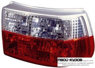 ФОНАРЬ ЗАДНИЙ ВНЕШНИЙ ЛЕВАЯ + ПРАВАЯ (КОМПЛЕКТ) (ХЭТЧБЭК) ТЮНИНГ ХРУСТАЛ (DEPO) КРАСНЫЙ-БЕЛ для Opel ASTRA (10.1991 - 02.1998)