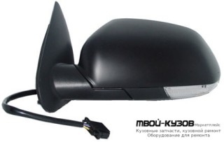 ЗЕРКАЛО ЛЕВАЯ СТОРОНА ЭЛЕКТР С ПОДОГРЕВОМ С УКАЗАТЕЛЬ ПОВОРОТА (ASPHERICAL) ГРУНТ (ТАЙВАНЬ) для Skoda OCTAVIA (2004-2008)