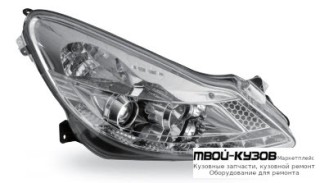 ФАРА ЛЕВАЯ + ПРАВАЯ (КОМПЛЕКТ) ТЮНИНГ ЛИНЗОВАННАЯ (DEVIL EYES) (JUNYAN) ВНУТРИ ХРОМ для Opel CORSA (2006-)