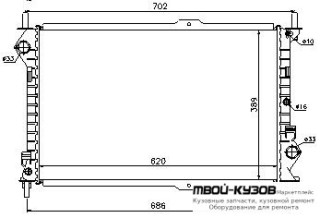 РАДИАТОР ОХЛАЖДЕНИЯ (NISSENS) (NRF) (GERI) (см.каталог) для Ford TRANSIT CONNECT / TOURNEO CONNECT (09.2002-)
