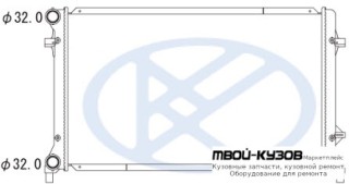 РАДИАТОР ОХЛАЖДЕНИЯ (KOYO) для Skoda OCTAVIA (2004-2008), Volkswagen GOLF V (10.2003-), Volkswagen PASSAT B6 (06.2005-), Audi A3 (09.2003 - 09.2005-)