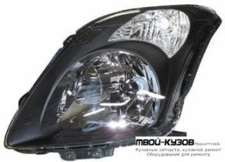 ФАРА ЛЕВАЯ СТОРОНА ПОД КОРРЕКТОР ВНУТРИ (DEPO) ЧЁРНЫЙ для Suzuki SWIFT (2005-2011)