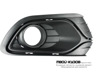 РЕШЕТКА БАМПЕРА ПЕРЕДНИЙ ПРАВАЯ СТОРОНА С ОТВЕРСТИЯМИ ПОД ПРОТИВОТУМАННЫЕ ФАРЫ (КИТАЙ) для Renault LOGAN / SANDERO (2014-)