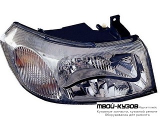 ФАРА ПРАВАЯ СТОРОНА ПОД КОРРЕКТОР ВНУТРИ (DEPO) ЧЁРНЫЙ для Ford TRANSIT (03.2000-)