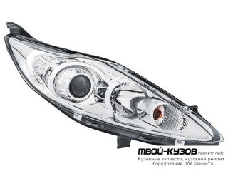 ФАРА ПРАВАЯ СТОРОНА С КОРРЕКТОР ЛИНЗОВАННАЯ ВНУТРИ (DEPO) ХРОМ для Ford FIESTA (2008-)