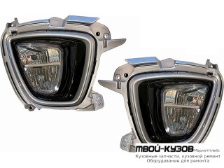 ФАРА ПРОТИВОТУМАННАЯ ЛЕВАЯ + ПРАВАЯ (КОМПЛЕКТ) С РЕШЕТК БАМПЕРА , ПРОВОДК И КНОПКОЙ для KIA SORENTO (2013-)