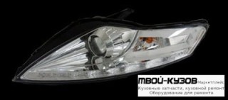 ФАРА ЛЕВАЯ + ПРАВАЯ (КОМПЛЕКТ) ТЮНИНГ ЛИНЗОВАННАЯ (DEVIL EYES) С КОРРЕКТОР (JUNYAN) ВНУТРИ ХРОМ для Ford MONDEO (04.2007-)