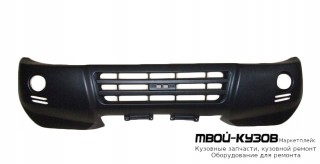 БАМПЕР ПЕРЕДНИЙ С ОТВ П/ФОНАРИ (USA) ГРУНТ (ТАЙВАНЬ) для Mitsubishi PAJERO / MONTERO (2000-2002) (2003-)