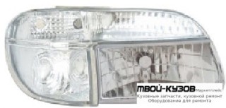 ФАРА +УКАЗ.ПОВОРОТА ЛЕВАЯ + ПРАВАЯ (КОМПЛЕКТ) ТЮНИНГ ПРОЗРАЧНЫЙ ХРУСТАЛ ТОНИР (EAGLE EYES) ВНУТРИ ХРОМ для Ford EXPLORER (1995-2001)