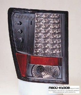 ФОНАРЬ ЗАДНИЙ ВНЕШНИЙ ЛЕВАЯ + ПРАВАЯ (КОМПЛЕКТ) ТЮНИНГ ПРОЗРАЧНЫЙ С ДИОД (SONAR) ВНУТРИ ЧЁРНЫЙ для Jeep GRAND CHEROKEE (2005-2009)