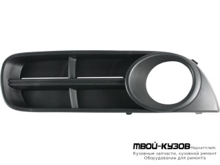 РЕШЕТКА БАМПЕРА ПЕРЕДНИЙ ПРАВАЯ СТОРОНА С ОТВЕРСТИЯМИ ПОД ПРОТИВОТУМАННЫЕ ФАРЫ (ТАЙВАНЬ) для Skoda FABIA / ROOMSTER (2007-2009)