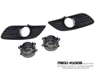 ФАРА ПРОТИВОТУМАННАЯ ЛЕВАЯ + ПРАВАЯ (КОМПЛЕКТ) С РЕШЕТК БАМПЕРА ХРОМ для Ford FOCUS (2008-2010)