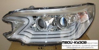 ФАРА ЛЕВАЯ + ПРАВАЯ (КОМПЛЕКТ) ТЮНИНГ С СВЕТЯЩ.СЕКЦИЯМИ +/- ПОД КОРРЕКТОР (EAGLE EYES) ВНУТРИ ХРОМ для Honda CRV (2012-)