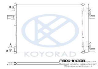 CRUZE {ORLANDO 10-/ASTRA 09- } КОНДЕНСАТОР КОНДИЦИОНЕРА (KOYO) для Opel ASTRA J (2009-), Chevrolet CRUZE (2009-)